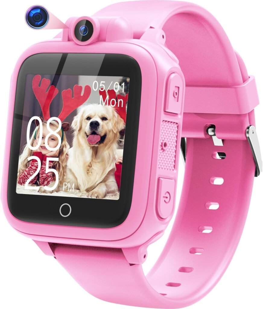 Awatty Kids Smart Watch for Boys Girls, Birthday Gift for 5-12 Year Olds Children, Fashion Smartwatches with 14 Puzzle Games, Pink Girls’ Wrist Watches with 90° Rotating Camera Awatty Kids Smart Watch for Boys Girls, Birthday Gift for 5-12 Year Olds Children, Fashion Smartwatches with 14 Puzzle Games, Pink Girls’ Wrist Watches with 90° Rotating Camera