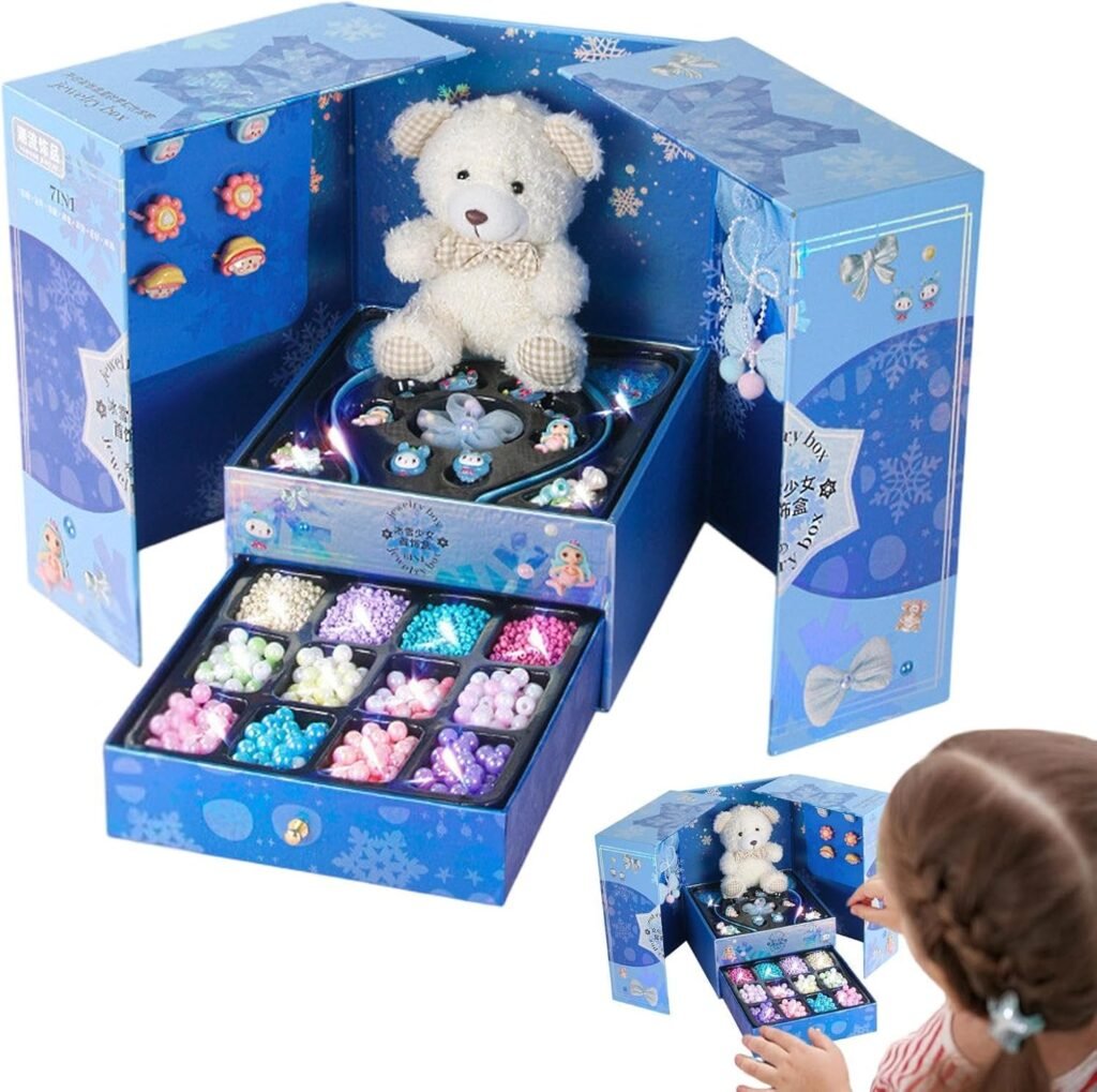 Bracelet Making Kit for Teen Girls – Charm & Beads Bracelet Making Kit – Jewelry Making Arts and Crafts Safe Interactive Kit for Children Boys Girls