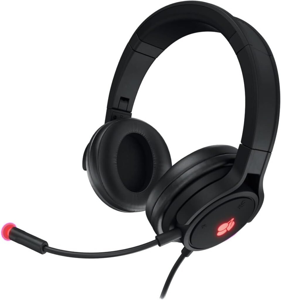 CHERRY HC 2.2, Wired USB Gaming Headset for Office & Entertainment, 50 mm Driver, 7.1 Surround Sound, Detachable Microphone, Comfortable, Foldable, Black