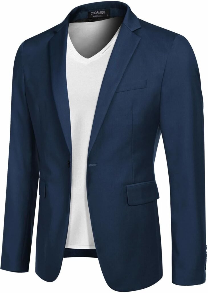COOFANDY Men’s Blazers Slim Fit Sport Coat One Button Suits for Men Lightweight Suit Regular Fit Smart Jackets Wedding Business Casual