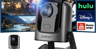 COVVY Retractable Projector with Pan-Tilt, Full HD 1080P Home Theater Video Projectors with WiFi & Bluetooth, Support 4K, Portable Outdoor Home Cinema for Android/Smartphone/Tablet/PC/TV Stick COVVY Retractable Projector with Pan-Tilt, Full HD 1080P Home Theater Video Projectors with WiFi & Bluetooth, Support 4K, Portable Outdoor Home Cinema for Android/Smartphone/Tablet/PC/TV Stick