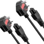 CYD 6FT Long 3 Prong Mickey Mous AC Power Cord Compatible with Dell, HP, Lenovo, Acer, Asus Laptop Notebook Computer, LG LCD LED Smart TV, Epson Printer Power Cable (IEC320 C5 to NEMA 5-15P), 2Pack