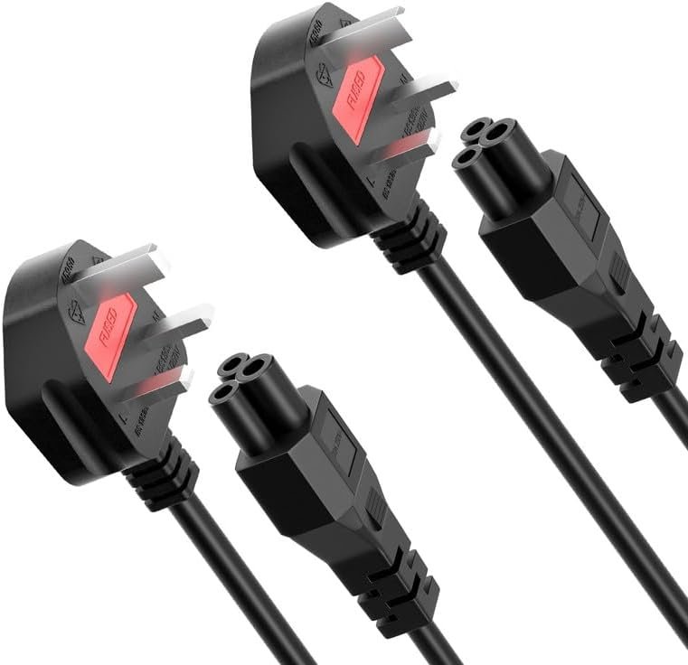 CYD 6FT Long 3 Prong Mickey Mous AC Power Cord Compatible with Dell, HP, Lenovo, Acer, Asus Laptop Notebook Computer, LG LCD LED Smart TV, Epson Printer Power Cable (IEC320 C5 to NEMA 5-15P), 2Pack