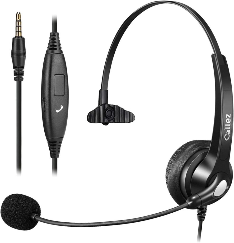 Callez 3.5mm Jack Mobile Phone Headset with Microphone Noise Cancelling, Wired PC Headphone for iPhone Laptop Computer Mac Tablet Teams Zoom Skype Business Call Center Office, Ultra Comfort Callez 3.5mm Jack Mobile Phone Headset with Microphone Noise Cancelling, Wired PC Headphone for iPhone Laptop Computer Mac Tablet Teams Zoom Skype Business Call Center Office, Ultra Comfort