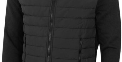 Calvin Klein Mens Hybrid Quilted Fleece Funnel Neck Jacket