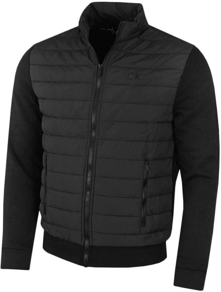 Calvin Klein Mens Hybrid Quilted Fleece Funnel Neck Jacket