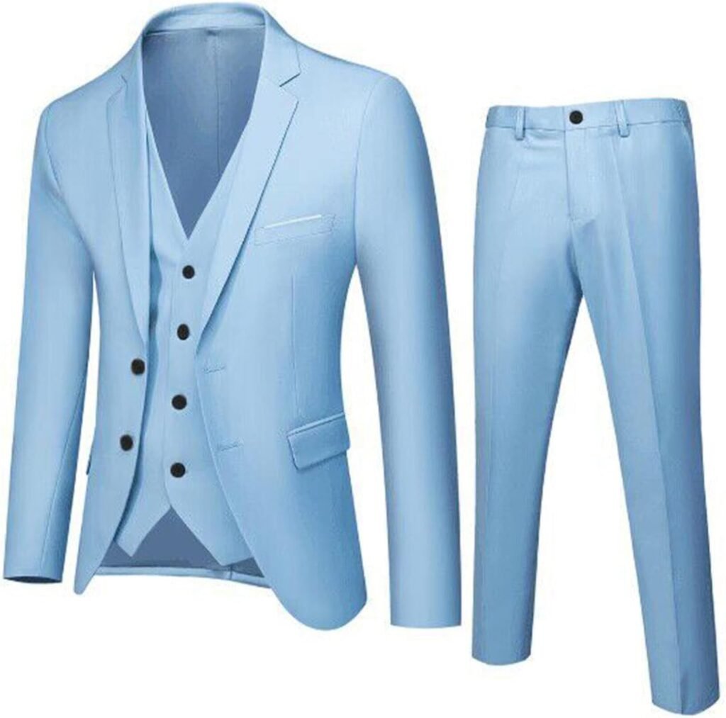 Casual Holiday Slim Fit Tracksuit Set for Men Men’s Suit Slim 3 Suit Business Wedding Party Jacket Vest & Pants Coat Men Tuxedo Pants