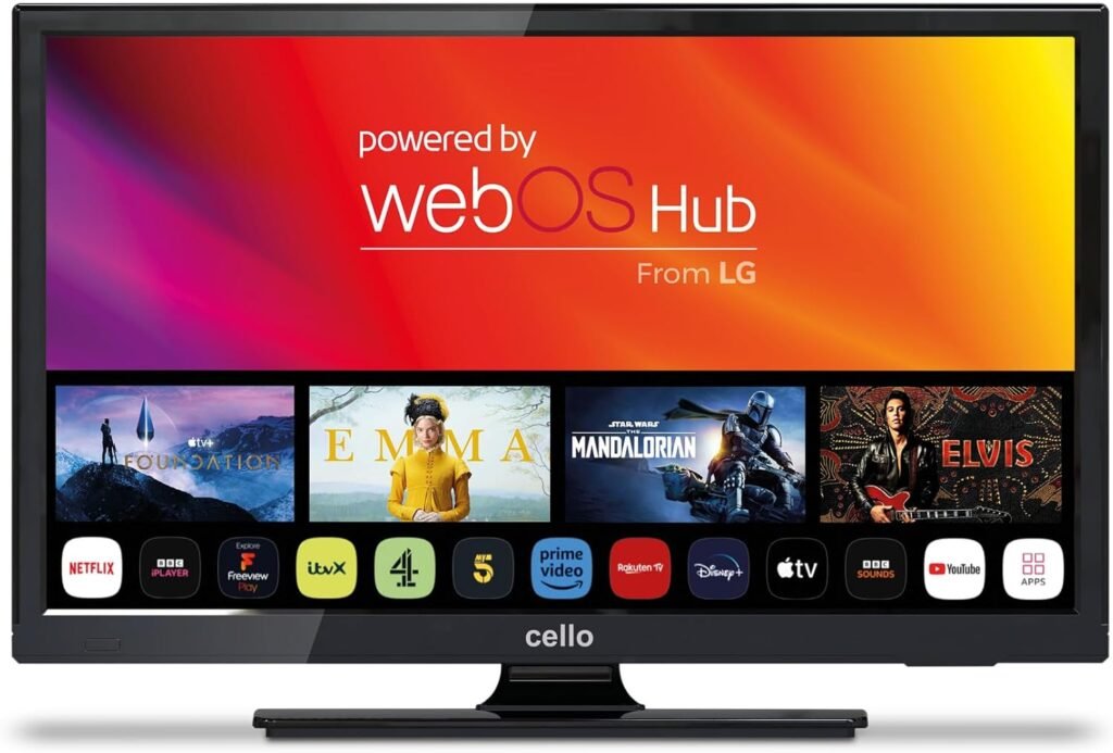 Cello C19WSM 19” Smart TV with Freesat HD Built in Smart Ultrafast WebOS, Freeview TV with Netflix, Apple TV, Bluetooth, Disney+, Prime Video, HDMI & USB Ports, Made in UK Cello C19WSM 19” Smart TV with Freesat HD Built in Smart Ultrafast WebOS, Freeview TV with Netflix, Apple TV, Bluetooth, Disney+, Prime Video, HDMI & USB Ports, Made in UK
