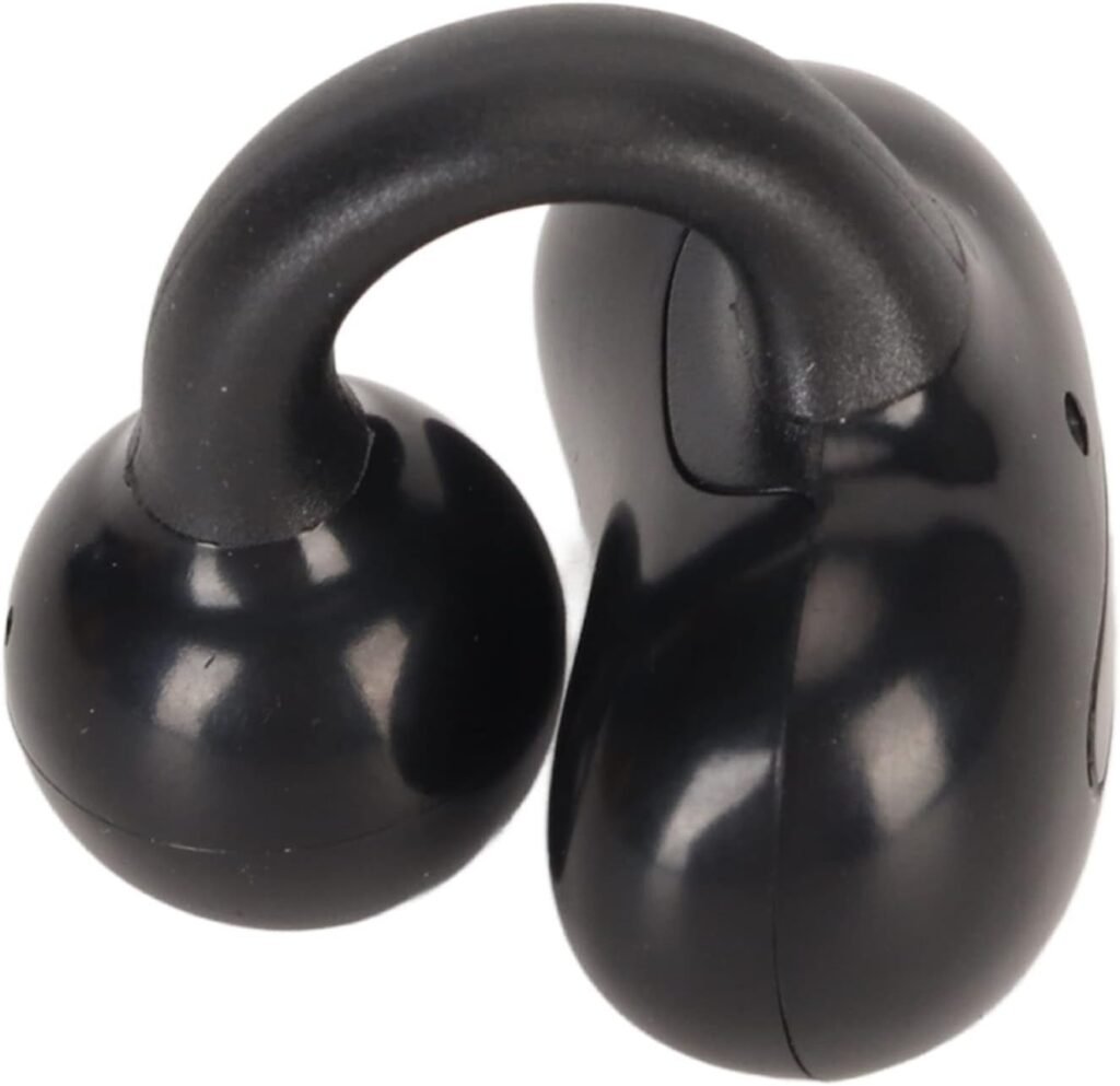 Clip On Wireless Earphone, Bluetooths Open Ear Earbuds with Touch Control, HIFI Stereo Single Ear Headphone for Running Cycling Driving, Business Wireless Single Earpiece (Black)