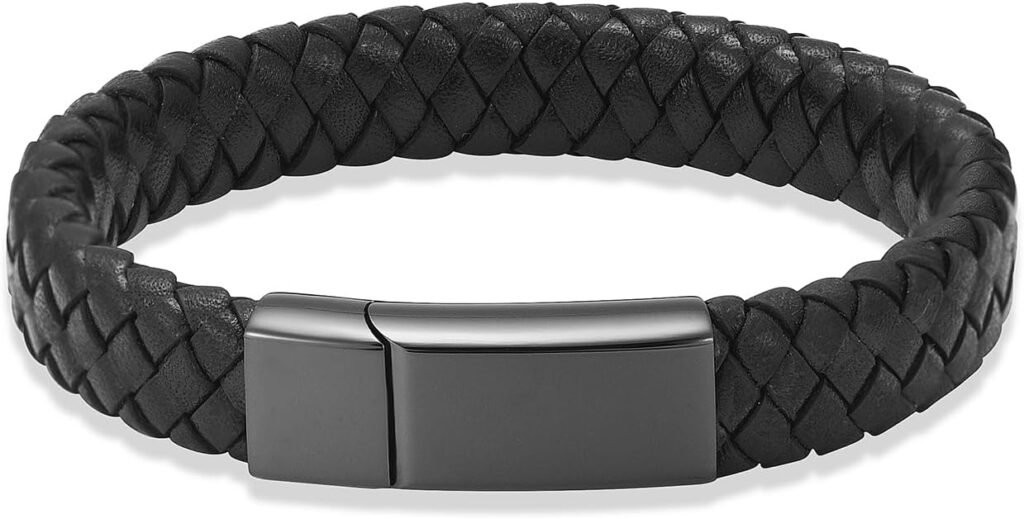 Cremation Jewelry Urn Bracelet for Ashes for Women Men Memorial Braided Leather Urn Bracelet for Human Ashes Keepsake Cuff Bangle Jewelry