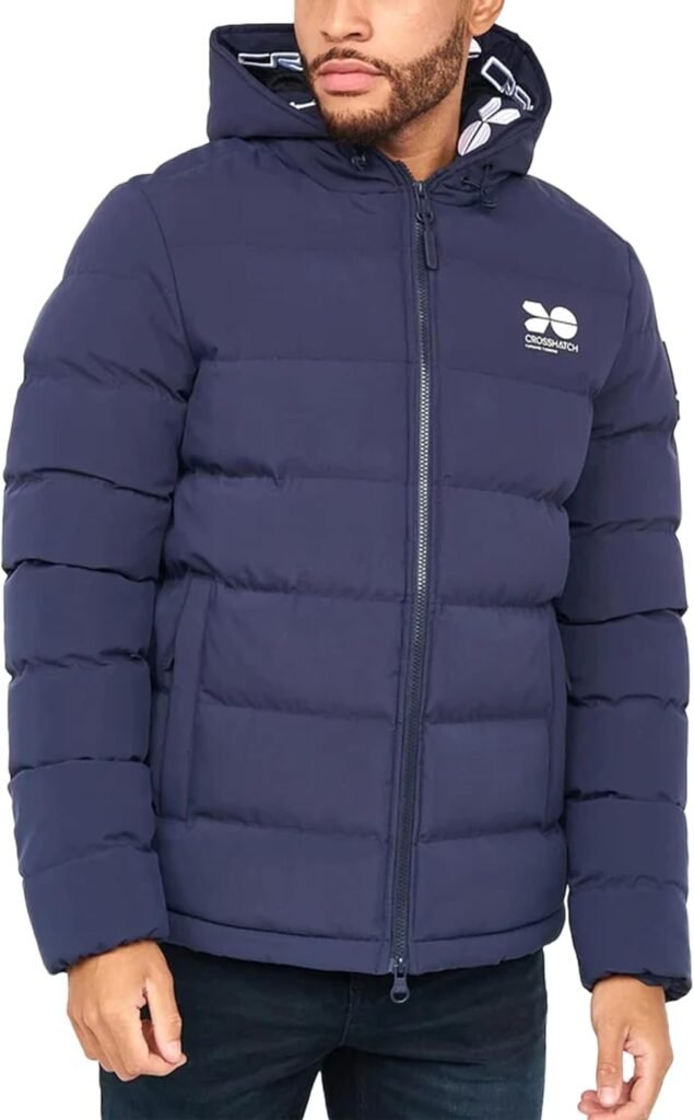 Crosshatch Mens Puffer Heavy Padded Fleece Lined Coat Jacket Fur Hooded Bubble Crosshatch Mens Puffer Heavy Padded Fleece Lined Coat Jacket Fur Hooded Bubble