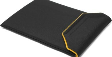 CushCase Sleeve Case for Apple MacBook Air 15 inch Laptop – Everyday Canvas (Black/Ochre)