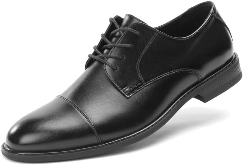 Cusolemore Mens Classic Dress Oxfords, Wingtip Prince Modern Formal Lace Up Shoes, Round Toe, TPR Outsole Cusolemore Mens Classic Dress Oxfords, Wingtip Prince Modern Formal Lace Up Shoes, Round Toe, TPR Outsole