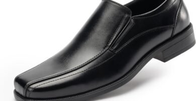 Cusolemore Mens Loafers Slip on Formal Dress Shoes, Microfiber Lined, Square Toe for Work and Casual, Business Oxford Style