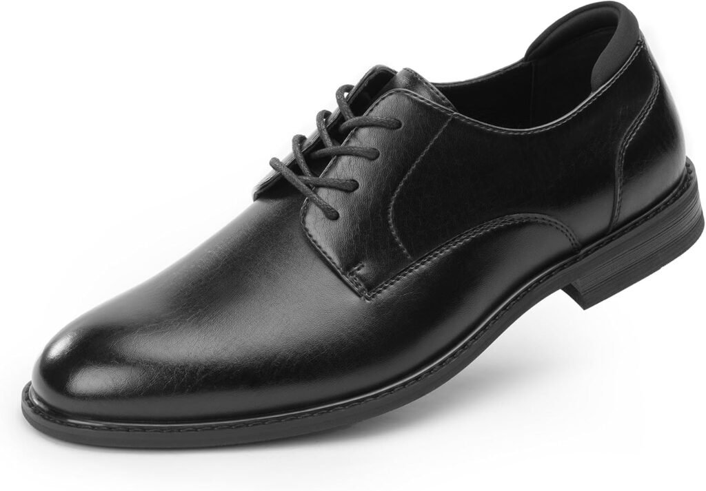 Cusolemore Men’s Oxfords Classic Dress Lace Up Shoes, Leather Lined, Heel Pad Design for Formal Occasions