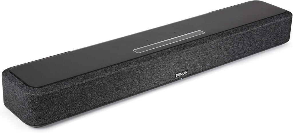 Denon Home Sound Bar 550 Compact Home Theater Sound Bar with Dolby Atmos, DTS:X, WLAN, Bluetooth, AirPlay 2, HEOS Built-in, HDMI eARC, 4K Ultra HD, Dolby Vision, HDR10