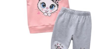 Derouetkia Toddler Baby Girls Sweatshirt Cute Cat Print + Pants for Little Girls Outfit Set Derouetkia Toddler Baby Girls Sweatshirt Cute Cat Print + Pants for Little Girls Outfit Set