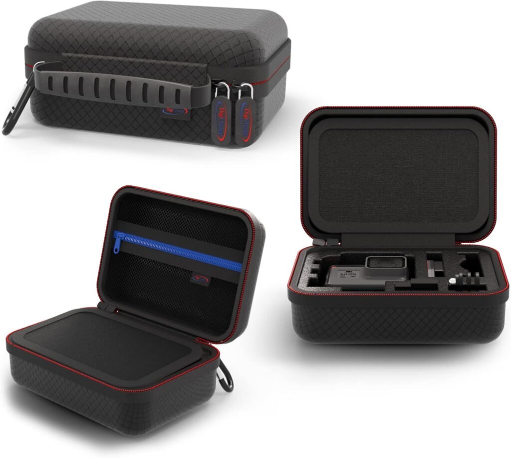 Digicharge Carry Case for Action Cameras Gopro Hero13 Hero12 Hero11 Max/DJI Osmo Action 5 / Hero9 Hero 13 12 11 Mini 10 9 8 Akaso Apexcam Dragon Touch Vemont Cam Small (17x13x7cm) Digicharge Carry Case for Action Cameras Gopro Hero13 Hero12 Hero11 Max/DJI Osmo Action 5 / Hero9 Hero 13 12 11 Mini 10 9 8 Akaso Apexcam Dragon Touch Vemont Cam Small (17x13x7cm)