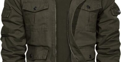 EKLENTSON Men’s Casual Cotton Military Bomber Jacket Winter Outerwear Windbreaker Cargo Jacket Multi Pockets
