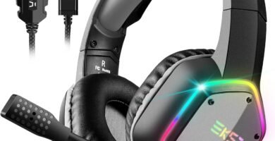 EKSA E1000 USB Gaming Headset for PC – Computer Headphones with Microphone/Mic Noise Cancelling, 7.1 Surround Sound Wired Headset & RGB Light – Gaming Headphones for PS4/PS5 Console Laptop (Gray) EKSA E1000 USB Gaming Headset for PC – Computer Headphones with Microphone/Mic Noise Cancelling, 7.1 Surround Sound Wired Headset & RGB Light – Gaming Headphones for PS4/PS5 Console Laptop (Gray)