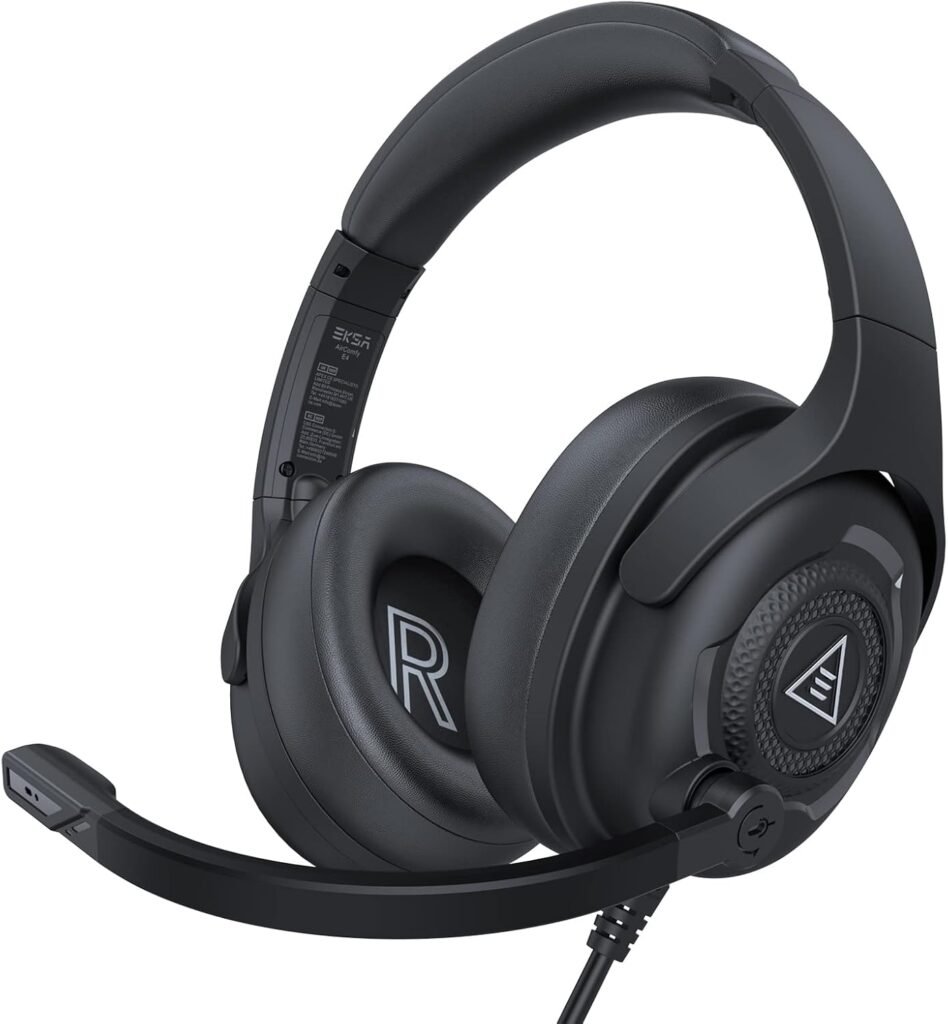 EKSA E4 AirComfy Headsets with Microphone Noise Cancelling, Over-Ear PC Headphones, Crystal Clear Surround Sound 263g Ultra Lightweight 3.5mm Wired Computer Headset for Laptop/PS4/PS5/Xbox/Switch EKSA E4 AirComfy Headsets with Microphone Noise Cancelling, Over-Ear PC Headphones, Crystal Clear Surround Sound 263g Ultra Lightweight 3.5mm Wired Computer Headset for Laptop/PS4/PS5/Xbox/Switch