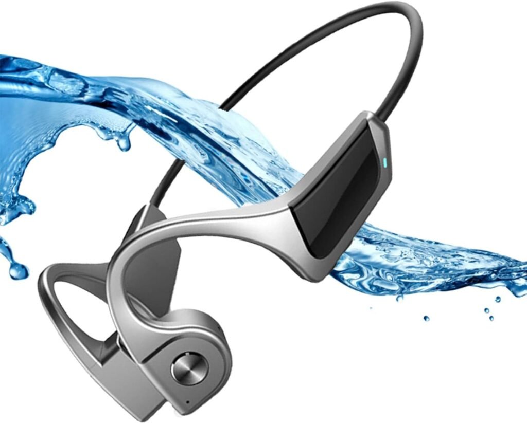 ESSONIO Bone Conduction Headphones Open Ear Headphones IPX5 Level Waterproof Wireless Bluetooth Audio with Built-in Mic 8 Hours of Music & Calls For Business Video Conferencing (SILVER)…