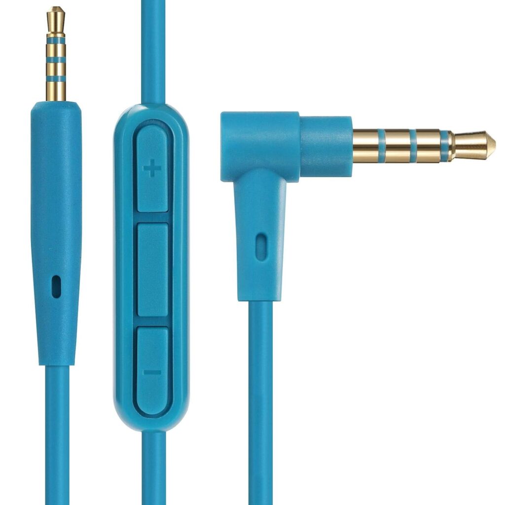 Earla Tec Replacement Audio Cable Cord Extension Wire for Bose QuietComfort QC25 QC35 Headphones with in line Mic Volume Control (Blue) Earla Tec Replacement Audio Cable Cord Extension Wire for Bose QuietComfort QC25 QC35 Headphones with in line Mic Volume Control (Blue)
