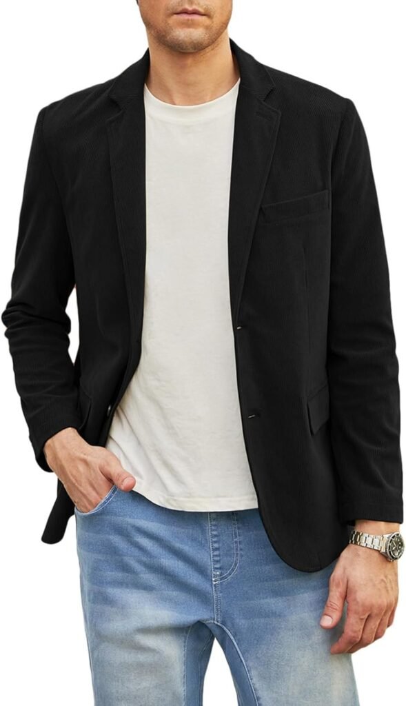 Elegancity Mens Blazer Suit Jacket Smart Casual Slim Fit Corduroy Jackets Coat Lightweight 2 Button Suit Blazers with Pockets S-3XL Elegancity Mens Blazer Suit Jacket Smart Casual Slim Fit Corduroy Jackets Coat Lightweight 2 Button Suit Blazers with Pockets S-3XL