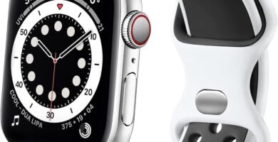 Epova Silicone Sport Strap Compatible with Apple Watch Strap 42mm 44mm 45mm 46mm 49mm, Breathable Replacement Straps for Apple Watch Ultra 2/iWatch SE Series 10 9 8 7 6 5 4 3, White/Black, Large Epova Silicone Sport Strap Compatible with Apple Watch Strap 42mm 44mm 45mm 46mm 49mm, Breathable Replacement Straps for Apple Watch Ultra 2/iWatch SE Series 10 9 8 7 6 5 4 3, White/Black, Large