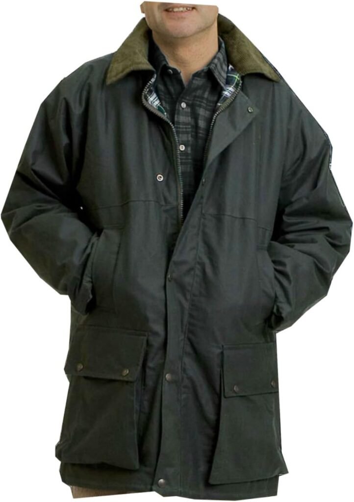 FAIRY TRENDZ Mens Padded Country Wax Heavy Weather Hunting Fishing Walking Jacket