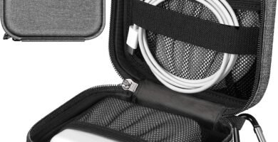 FINPAC Macbook Charger Organiser Case, Small Electronic Organiser Bag for MacBook Power Adapter, Portable Storage Travel Pouch for Laptop Accessories, Magic Mouse, USB Drives, GoPro, Gadget, Tech Gear