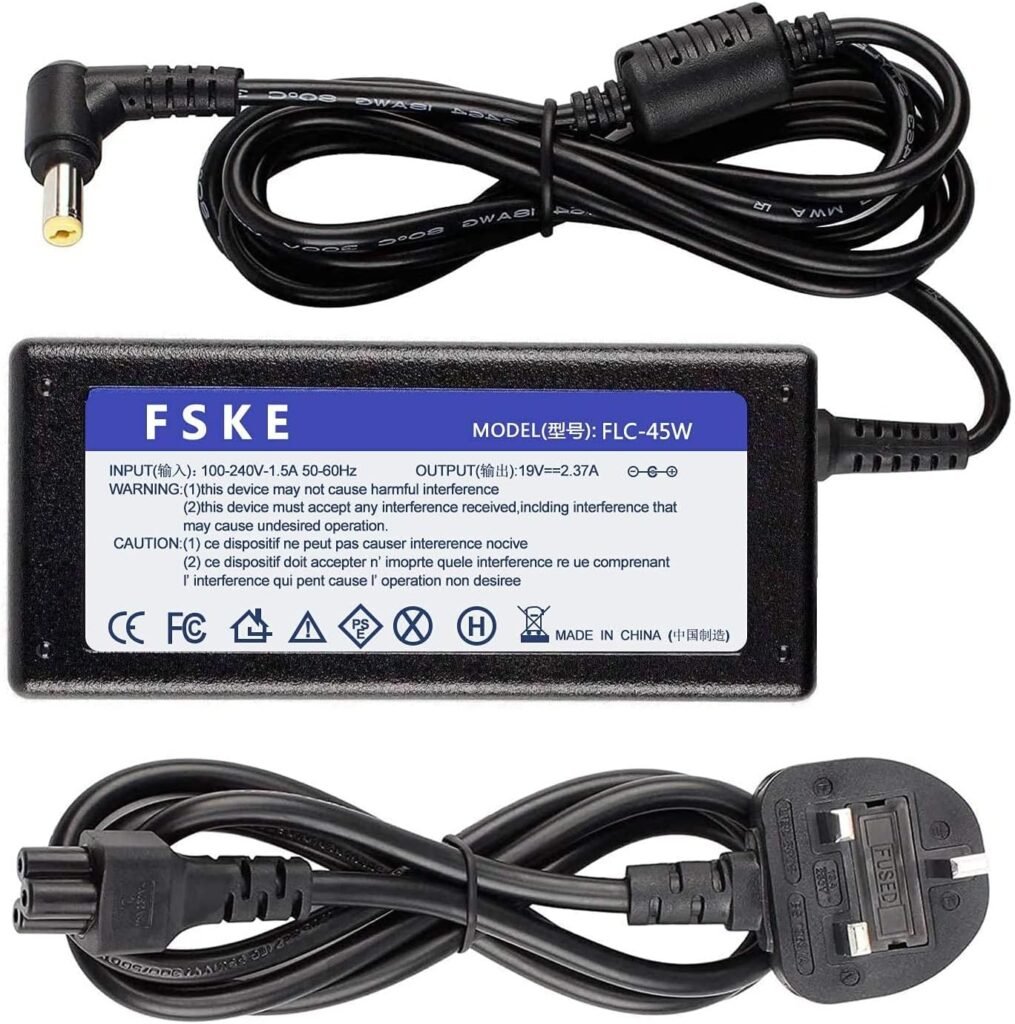FSKE 45W 19V 2.37A Laptop Charger for Acer Aspire 1 3 5 ES1 E1 E5 E15 E17 ES1 E5 E1 V5 V3 S3 R3 E15 5750 5920 Chromebook Power Supply Notebook AC Adapter,5.5 * 1.7mm (not fit for 3.0 * 1.1mm)