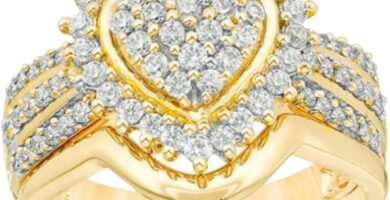 Fashion Jewelry Rings Gold Loving Heart Engagement 3A Zircon Ring Sets Jewelry For Women Rings for Teen Boys 14-16