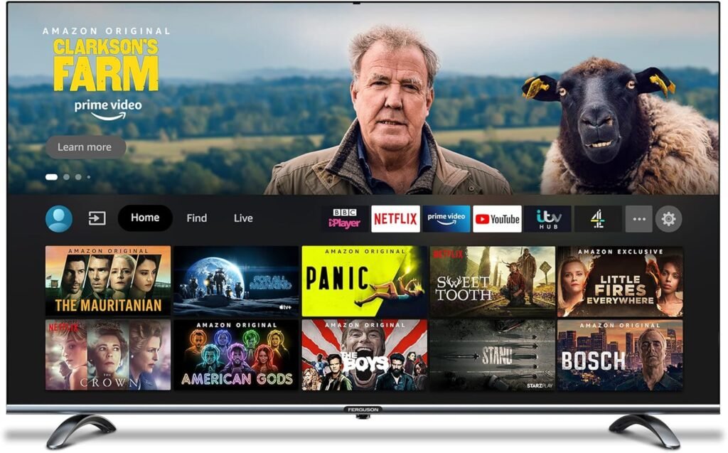 Ferguson Y22X0234 43 inch Amazon Smart Fire TV with Alexa Voice Remote and Freeview Play, Access Prime TV, Netflix, Disney + Apple TV, HD Ready 2022 Model