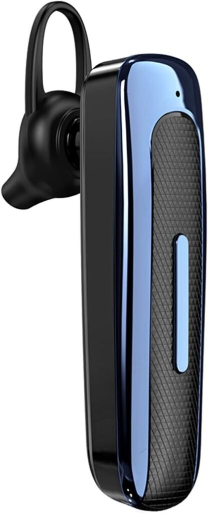 Fyearfly Bluetooth Headset, E1 Single Ear Bluetooth Headphones Handsfree Wireless Stereo Earphones Sports Earpiece, for Safey Driving, Business Activity, Hotel, KTV (Black+Blue)