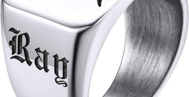 GOLDCHIC JEWELRY Custom Signet Rings for Men, Personalised Engraved Punk Biker Thumb Rings Stainless Steel/Gold/Black, Cool Men’s Rings Size N½-Z+2