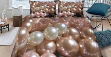 GOOSMI Pearls Duvet Cover Set 3D Printed Bedding Set for Boys Youth Teens Soft Microfiber Jewellery Quilt Cover with Zipper Closure Comforter Cover with Pillowcase King（220x240cm）