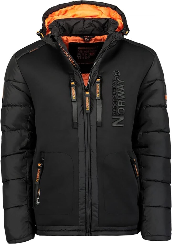Geographical Norway Beachwood Men – Men’s Autumn Winter Warm Padded Jacket – Warm Coat Jacket – Long Sleeve Windbreaker Padded Jacket – Men