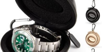 HELMDY Single Watch Travel Case for Men & Women: Portable Watch Box Organizer Travel Watch Case 1 Slot – Fits all Wristwatches & Smart Watches up to 50 mm๏ผBlack-1 Piece๏ผ HELMDY Single Watch Travel Case for Men & Women: Portable Watch Box Organizer Travel Watch Case 1 Slot – Fits all Wristwatches & Smart Watches up to 50 mm๏ผBlack-1 Piece๏ผ