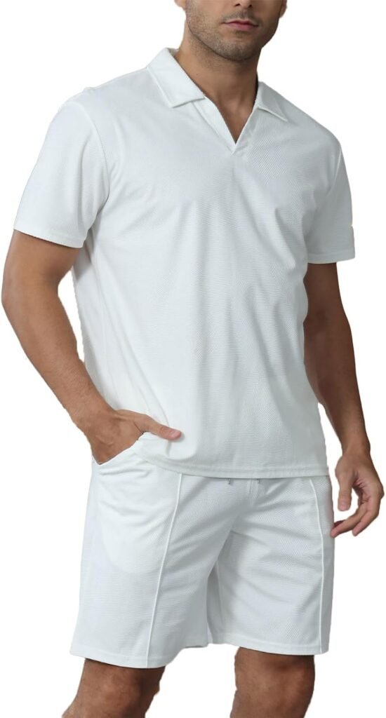 Halfword Tracksuit Sets Men Jogging Polo Short-Sleeve Shorts Sets Casual Beach Holidays Sweatsuit Running Sport