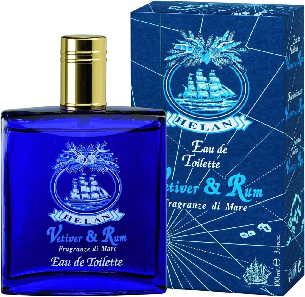 Helan Vetiver & Rum – Perfume for Men with Lemon Bergamot & Nutmeg, Mens Perfume with Fresh Heady Notes, Gifts for Men, Eau de Toilette Men, Travel Size Toiletries, Gifts for Him, Made in Italy, 100ml