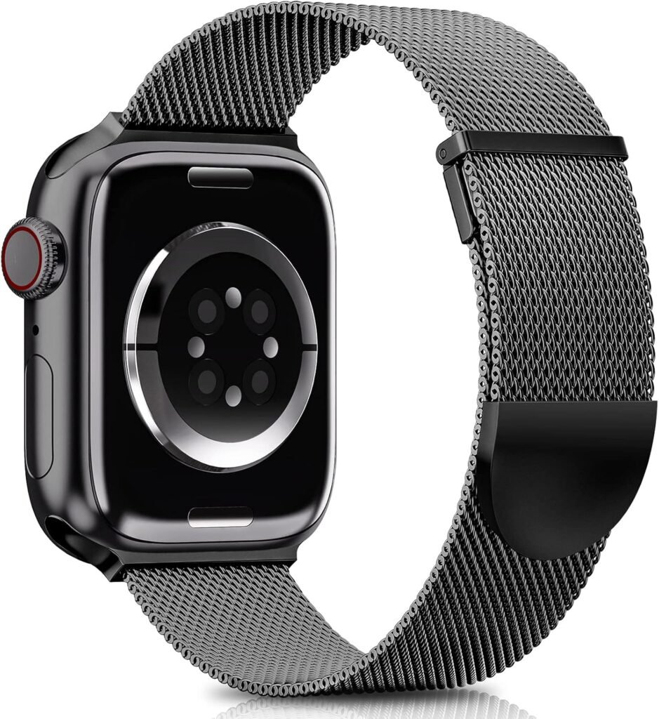 Higgs Strap Compatible with Apple Watch Straps 10 42mm 41mm 40mm 38mm for Women and Men, Dual Magnetic Adjustable Replacement Band for iWatch Series 9 8 SE 7 6 5 4 3 2 1,Black Stainless Steel Metal Higgs Strap Compatible with Apple Watch Straps 10 42mm 41mm 40mm 38mm for Women and Men, Dual Magnetic Adjustable Replacement Band for iWatch Series 9 8 SE 7 6 5 4 3 2 1,Black Stainless Steel Metal