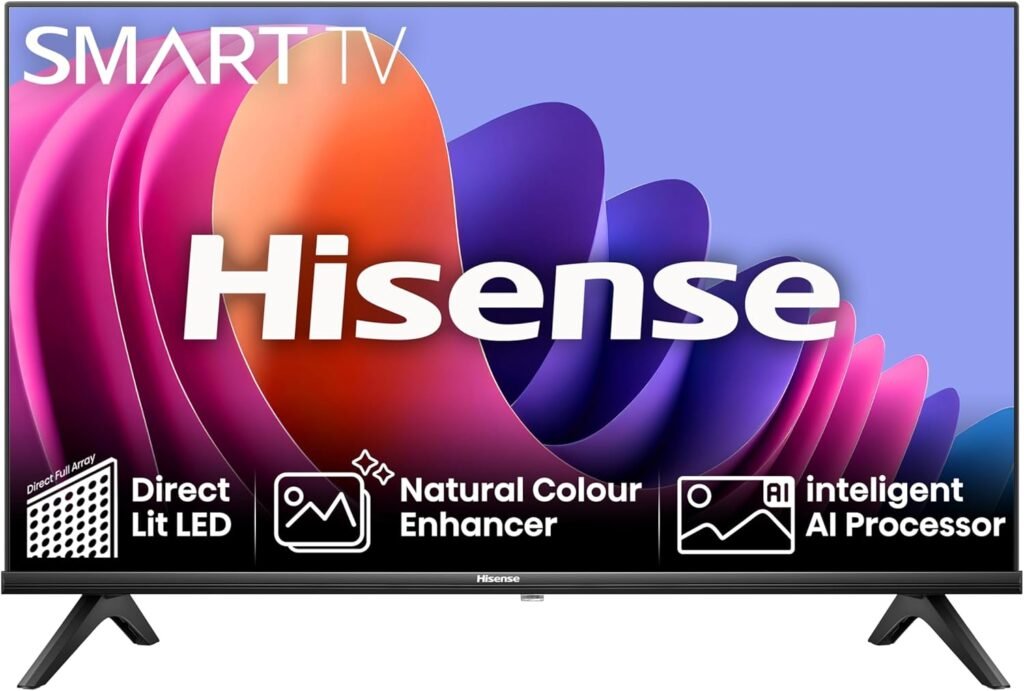 Hisense 40 Inch Smart TV 40A4NTUK – FHD Resolution, Natural Colour Enhancer, DTS Virtual:X & Dolby Audio, AI Sports Mode, VIDAA OS with Youtube, Netflix and Disney+ and Freeview Play (2024 Model)