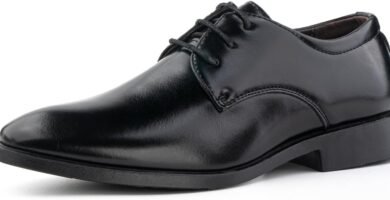 Hitmars Oxford Shoes for Men Derby Shoes Formal Dress Shoes Mens Lace Up Business Shoes Leather Classic Patent Brogues Shoes Black Brown Size 6-12