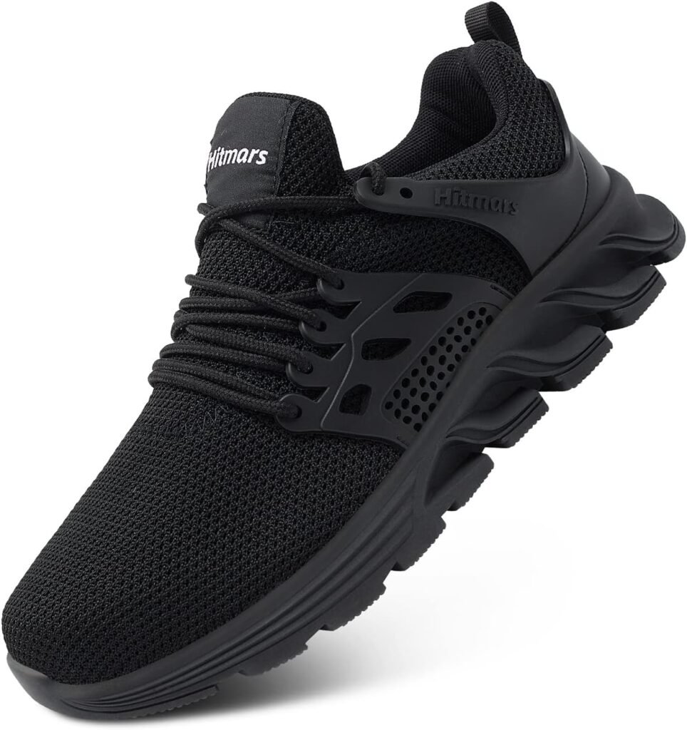 Hitmars Safety Trainers Men Women Steel Toe Cap Trainers Lightweight Work Trainers Safety Shoes Breathable Safety Boots Non Slip Industrial Sneakers Black UK 3.5-13