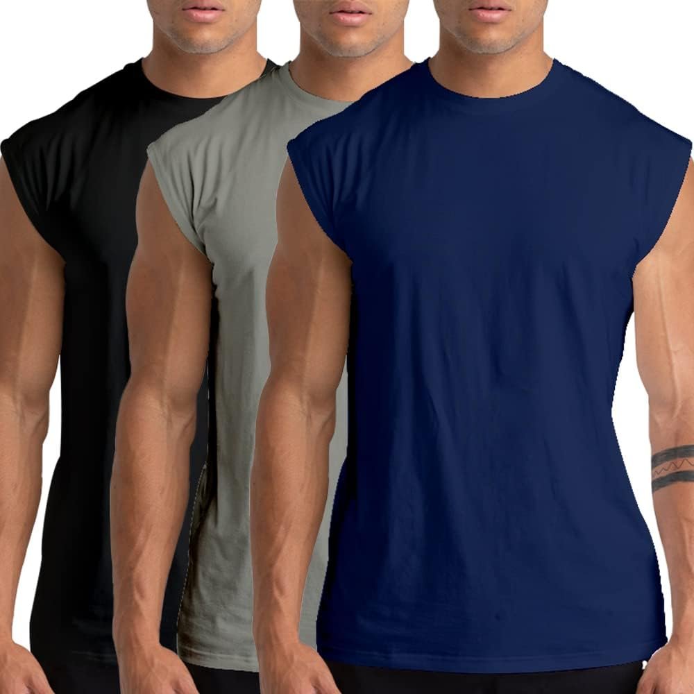 Holure 1 or 3 or 5 Pack Men’s Cotton Gym Tank Tops Workout Sleeveless T-Shirts Athletic Muscle Tank Training Bodybuilding Shirts Holure 1 or 3 or 5 Pack Men’s Cotton Gym Tank Tops Workout Sleeveless T-Shirts Athletic Muscle Tank Training Bodybuilding Shirts