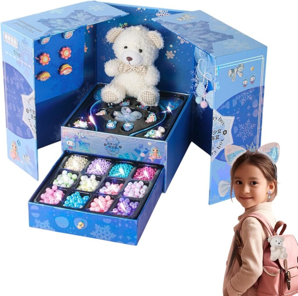 Humdcdy Bracelet Making Kit for Teen Girls | Charm & Beads | Safe Preppy Arts and Crafts Jewelry Making Interactive Design for Children Boys Girls