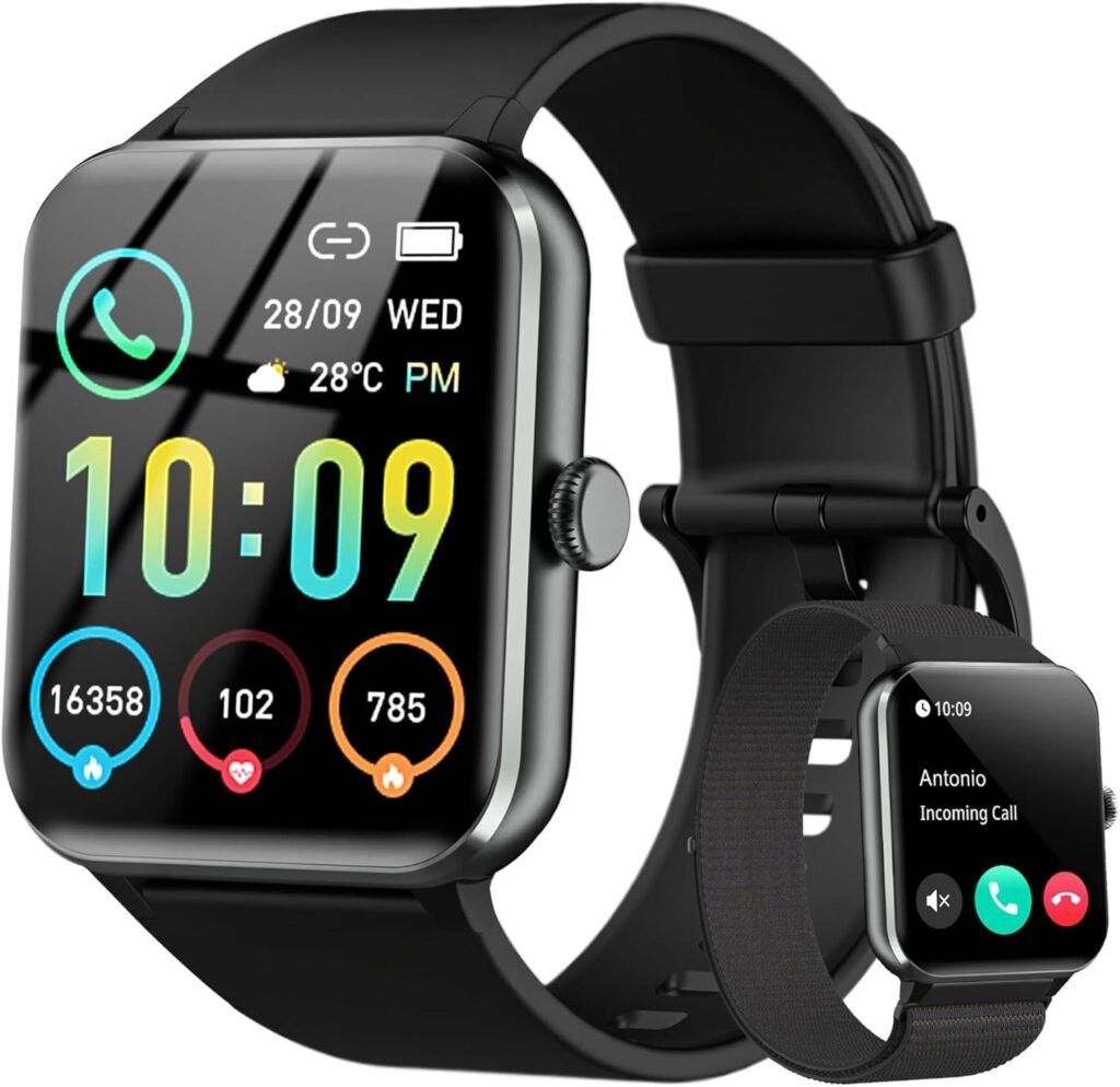 IOWODO Smart Watch for Men Women, 1.85″ Smart Watch Make/Answer Calls, Fitness Watch with Message Notifications/Stress/Sleep Monitor, IP68 Waterproof 100 Sport Modes Smartwatch for Android iOS IOWODO Smart Watch for Men Women, 1.85″ Smart Watch Make/Answer Calls, Fitness Watch with Message Notifications/Stress/Sleep Monitor, IP68 Waterproof 100 Sport Modes Smartwatch for Android iOS