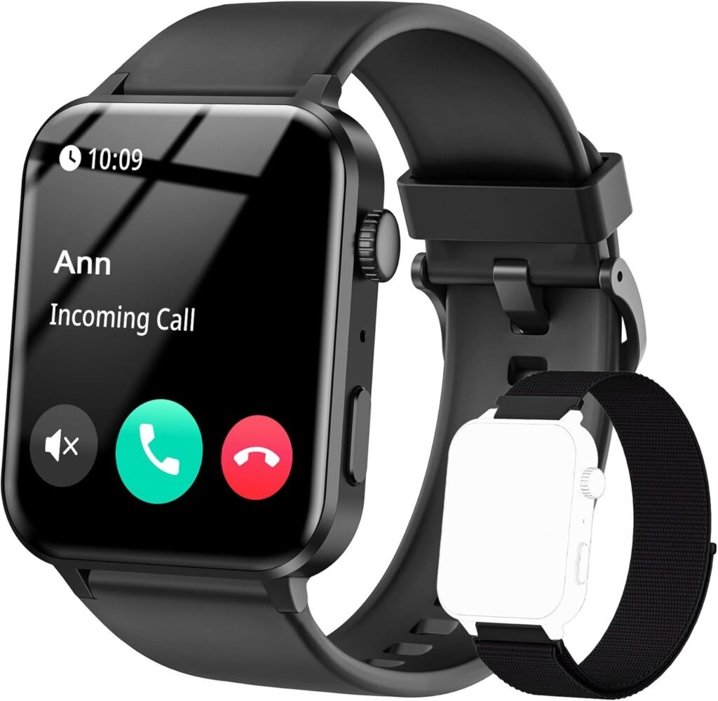 IOWODO Smart Watch for Women (Answer/Make Calls), Voice Assistant, 1.85″ Fitness Watch with SpO2 Heart Rate Sleep Monitor, 100 + Sports, Activity Trackers Step Waterproof Smartwatch for iOS Android