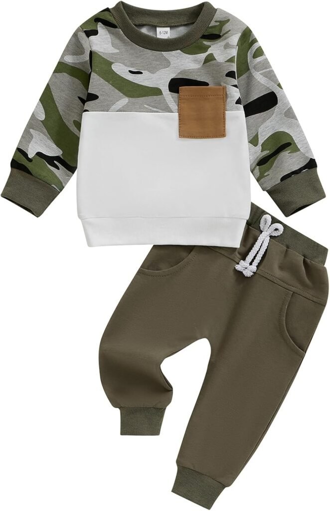 Infant Baby Boy Tracksuit Camouflage Long Sleeve Pullover Jumper Toddler Boy Drawstring Elastic Pants Trouser Set 2Pcs Fall Outfit Infant Baby Boy Tracksuit Camouflage Long Sleeve Pullover Jumper Toddler Boy Drawstring Elastic Pants Trouser Set 2Pcs Fall Outfit